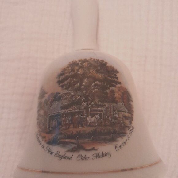 Currier & Ives Autumn in New England Cider Making Bell. - Picture 1 of 6